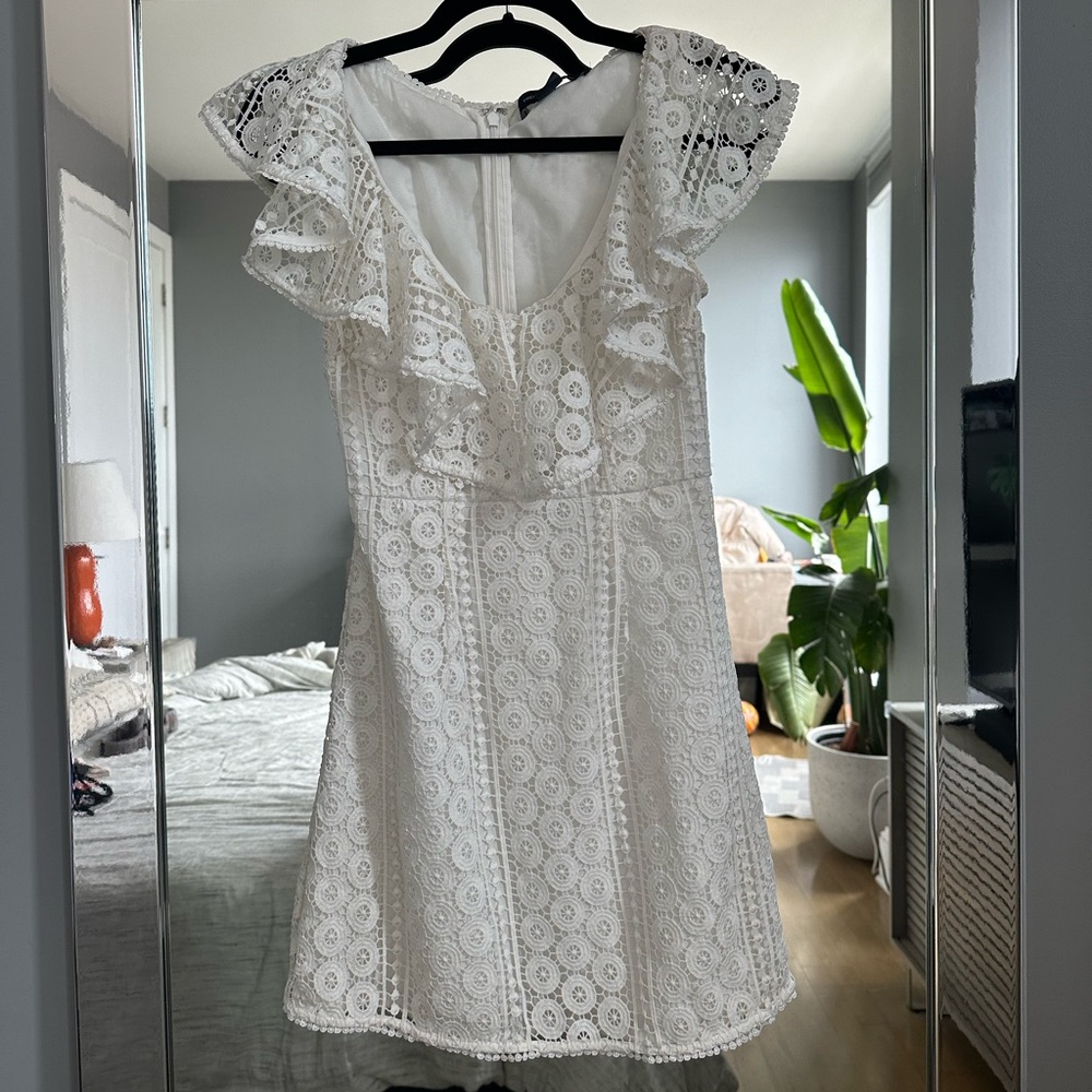 French Connection Massey Lace Sleeveless Dress, Summer White, Size 0